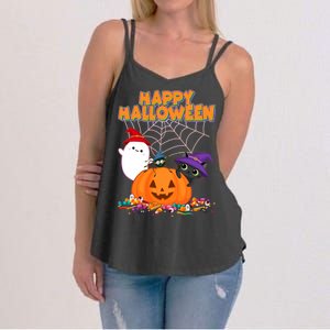 Cute Happy Halloween Friends Women's Strappy Tank