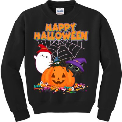 Cute Happy Halloween Friends Kids Sweatshirt