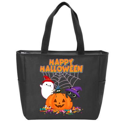 Cute Happy Halloween Friends Zip Tote Bag