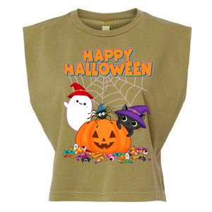 Cute Happy Halloween Friends Garment-Dyed Women's Muscle Tee