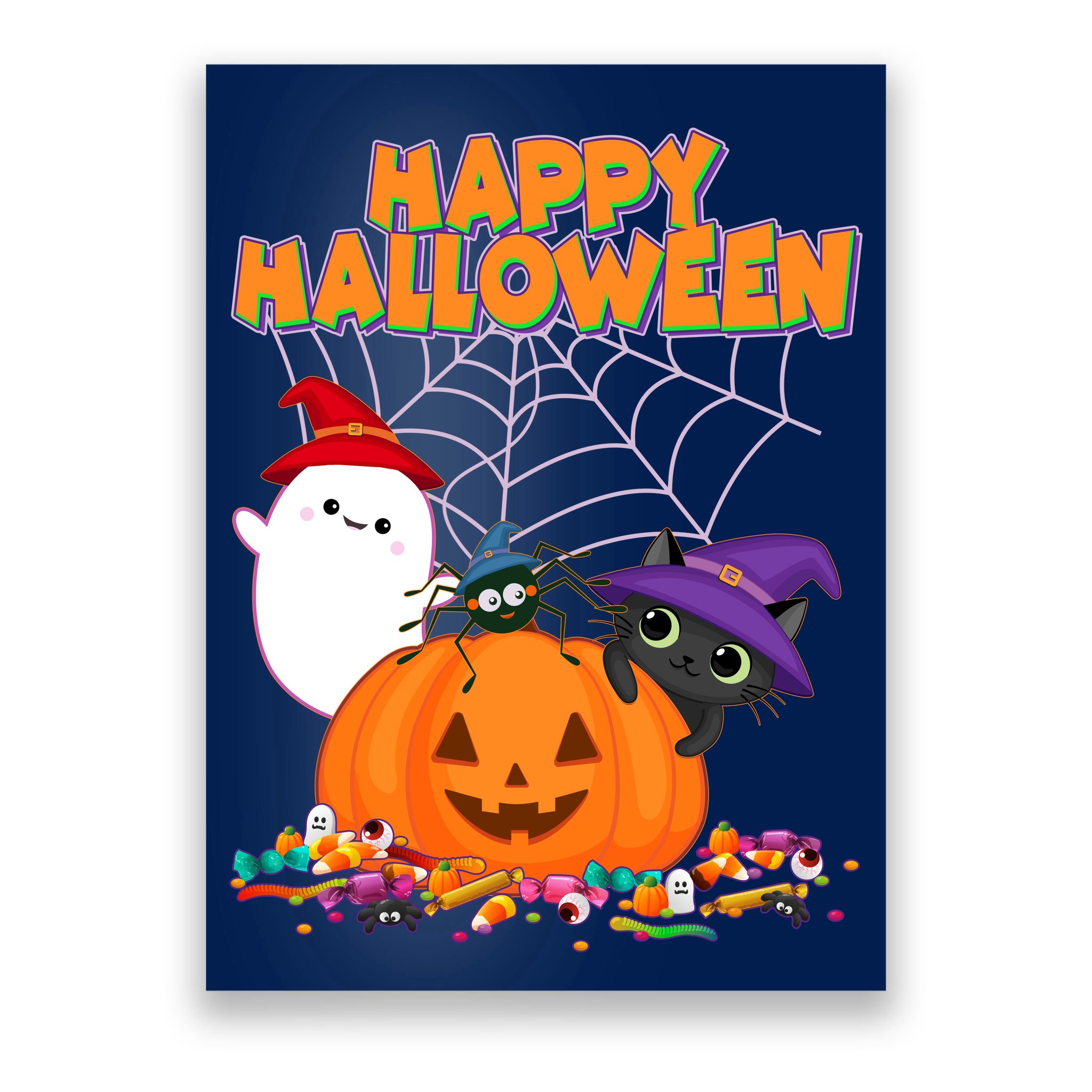 Cute Happy Halloween Friends Poster | TeeShirtPalace