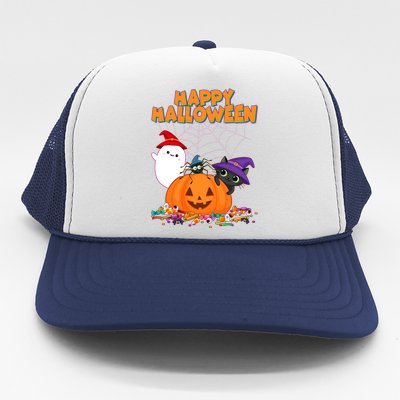 Cute Happy Halloween Friends Trucker Hat