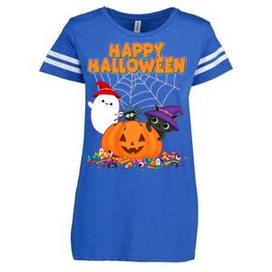 Cute Happy Halloween Friends Enza Ladies Jersey Football T-Shirt