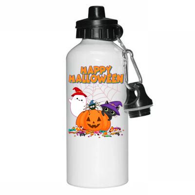 Cute Happy Halloween Friends Aluminum Water Bottle