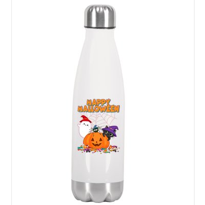 Cute Happy Halloween Friends Stainless Steel Insulated Water Bottle