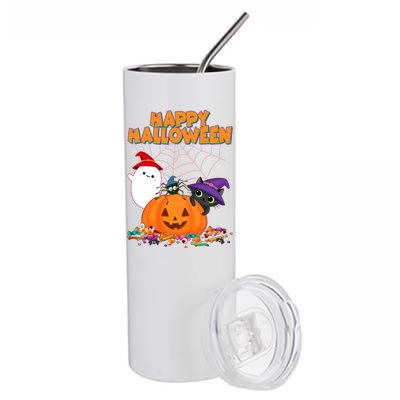 Cute Happy Halloween Friends Stainless Steel Tumbler