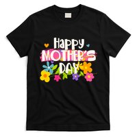 Cute Happy Mother's Day Paint Splash Flowers T-Shirt