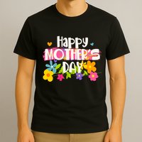Cute Happy Mother's Day Paint Splash Flowers T-Shirt