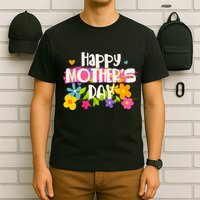 Cute Happy Mother's Day Paint Splash Flowers T-Shirt