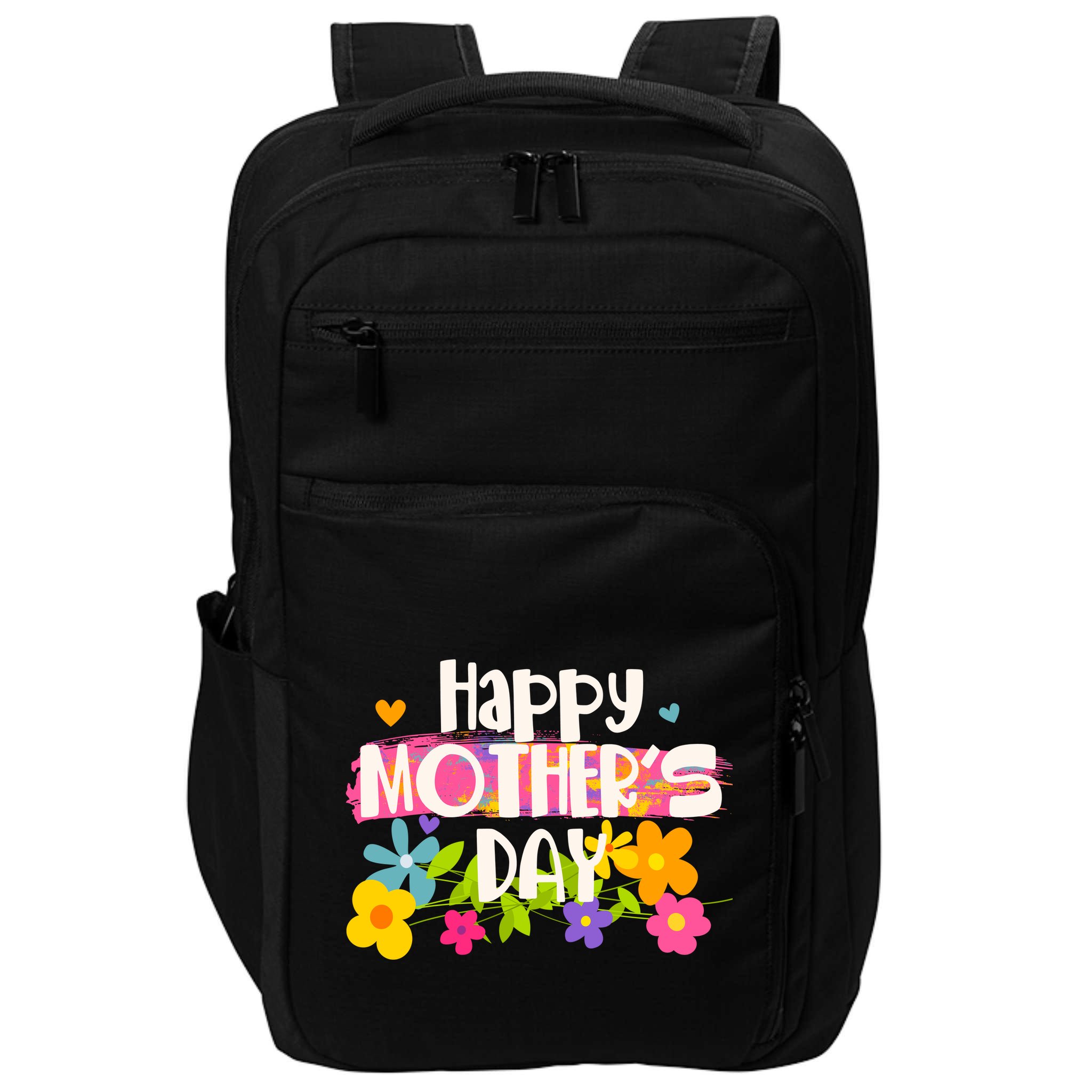 Cute Happy Mother's Day Paint Splash Flowers Impact Tech Backpack