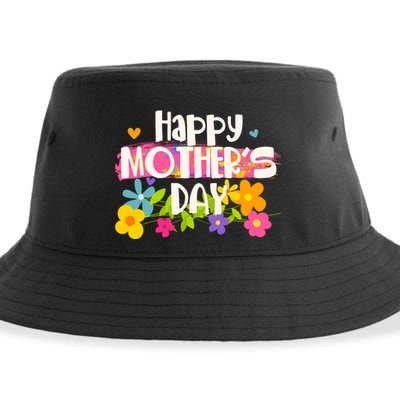 Cute Happy Mother's Day Paint Splash Flowers Sustainable Bucket Hat
