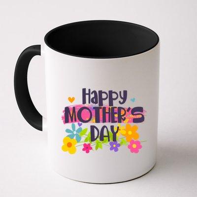 Cute Happy Mother's Day Paint Splash Flowers Mug