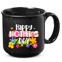 Cute Happy Mother's Day Paint Splash Flowers 15oz Campfire Ceramic Mug