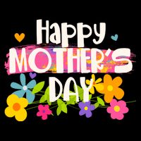 Cute Happy Mother's Day Paint Splash Flowers Drawstring Bag