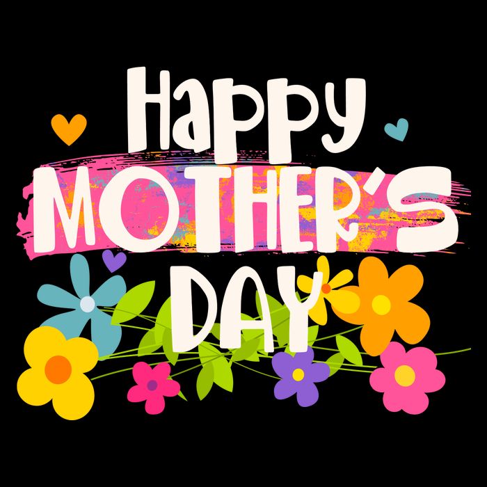Cute Happy Mother's Day Paint Splash Flowers Drawstring Bag