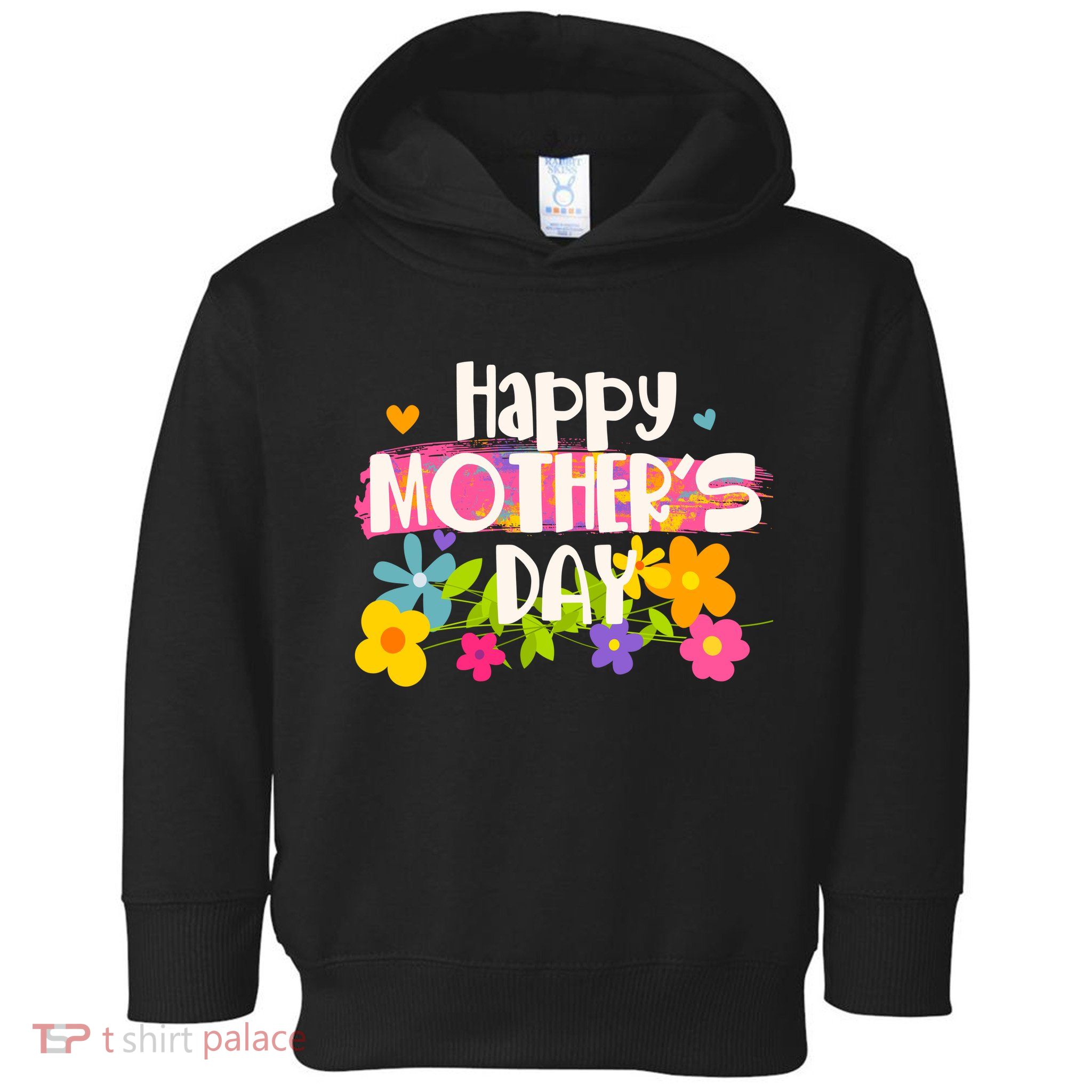 Cute Happy Mother's Day Paint Splash Flowers Toddler Hoodie