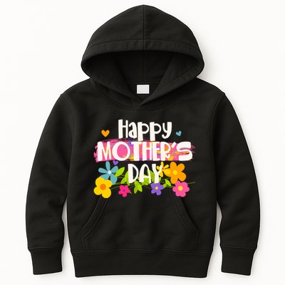 Cute Happy Mother's Day Paint Splash Flowers Kids Hoodie