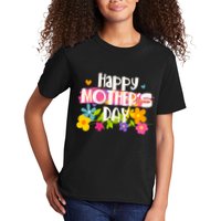 Cute Happy Mother's Day Paint Splash Flowers Kids T-Shirt