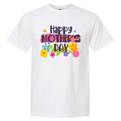 Cute Happy Mother's Day Paint Splash Flowers Garment-Dyed Heavyweight T-Shirt