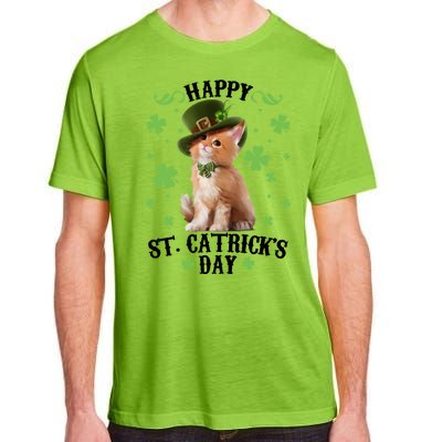 Cute Happy St Catricks Day Kitten Adult ChromaSoft Performance T-Shirt