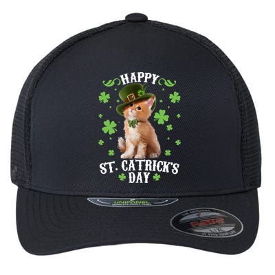 Cute Happy St Catricks Day Kitten Flexfit Unipanel Trucker Cap