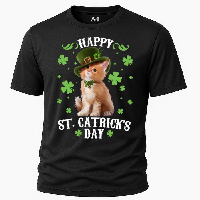 Cute Happy St Catricks Day Kitten Performance Shirt