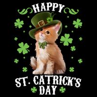 Cute Happy St Catricks Day Kitten Performance Shirt