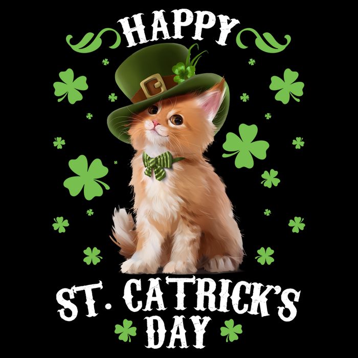 Cute Happy St Catricks Day Kitten Performance Shirt