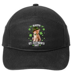 Cute Happy St Catricks Day Kitten 7-Panel Snapback Hat