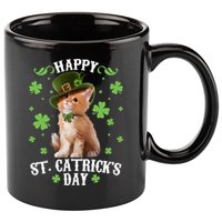 Cute Happy St Catricks Day Kitten 11oz C Handle Ceramic Mug