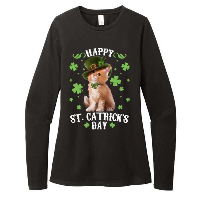 Cute Happy St Catricks Day Kitten Womens CVC Long Sleeve Shirt