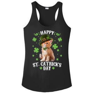 Cute Happy St Catricks Day Kitten Ladies PosiCharge Competitor Racerback Tank