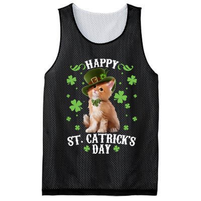 Cute Happy St Catricks Day Kitten Mesh Reversible Basketball Jersey Tank