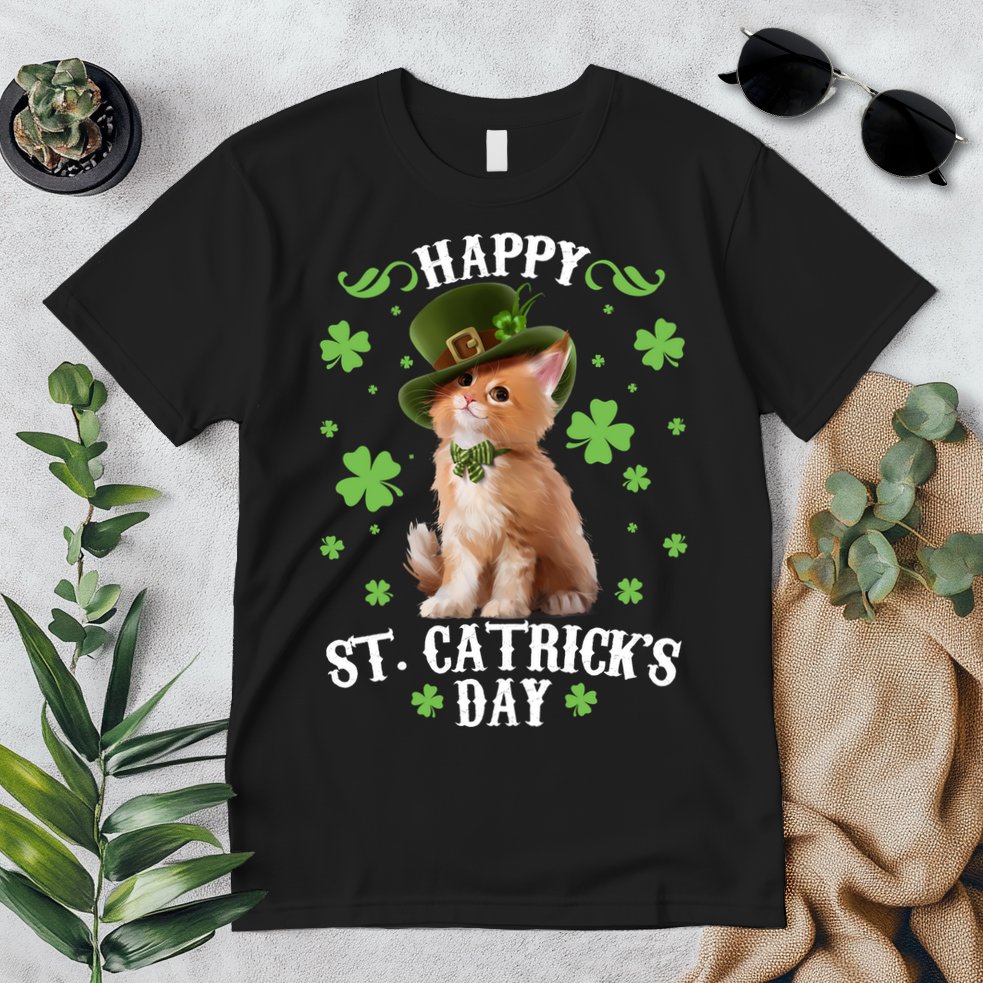 Cute Happy St Catricks Day Kitten Premium T-Shirt
