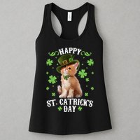 Cute Happy St Catricks Day Kitten Womens Tank Top