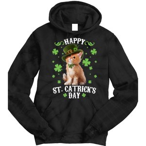 Cute Happy St Catricks Day Kitten Tie Dye Hoodie