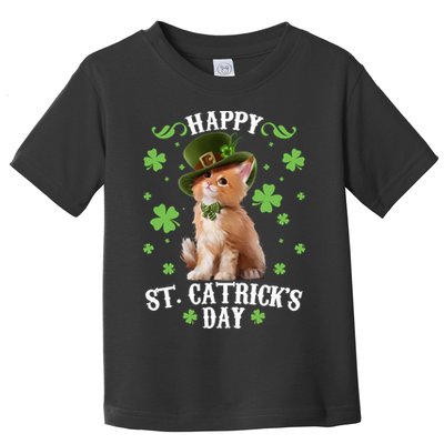 Cute Happy St Catricks Day Kitten Toddler T-Shirt