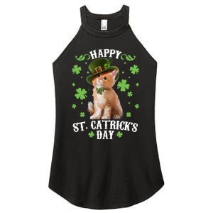 Cute Happy St Catricks Day Kitten Women's Perfect Tri Rocker Tank