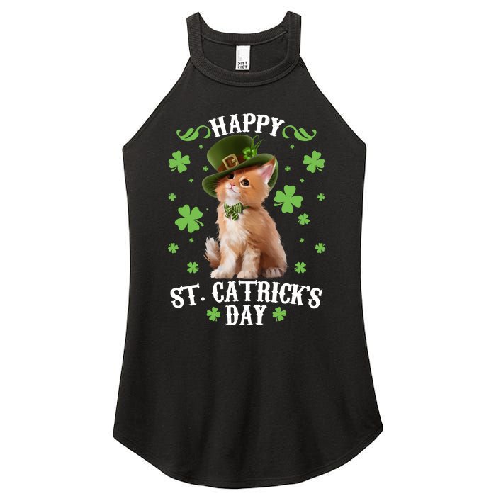 Cute Happy St Catricks Day Kitten Women's Perfect Tri Rocker Tank