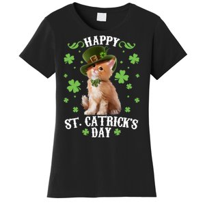 Cute Happy St Catricks Day Kitten Women's T-Shirt