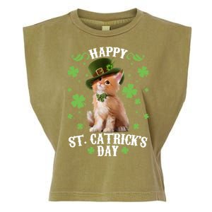 Cute Happy St Catricks Day Kitten Garment-Dyed Women's Muscle Tee