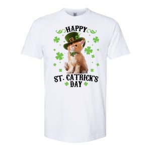 Cute Happy St Catricks Day Kitten Softstyle CVC T-Shirt