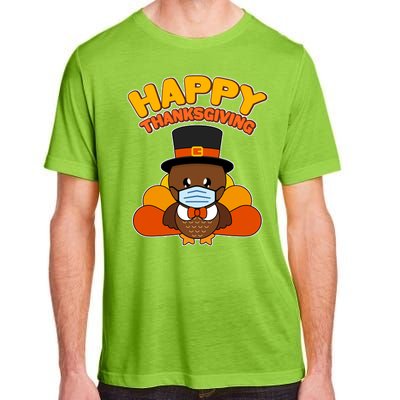 Cute Happy Thanksgiving Quarantine Turkey Mask Adult ChromaSoft Performance T-Shirt