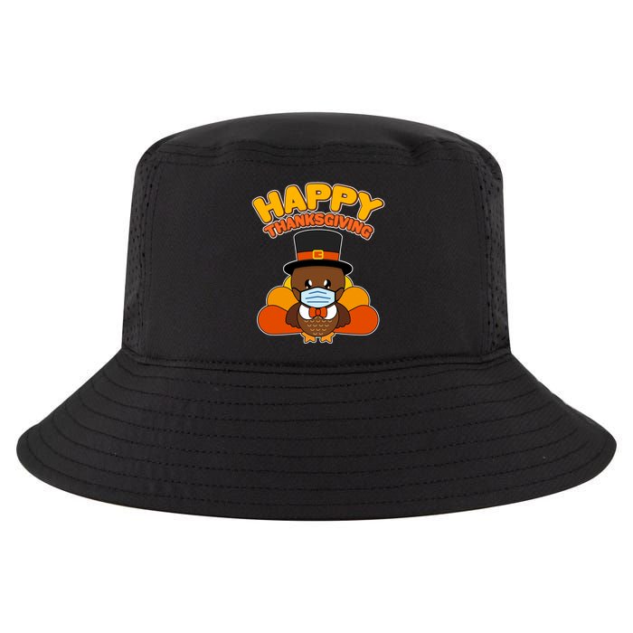 Cute Happy Thanksgiving Quarantine Turkey Mask Cool Comfort Performance Bucket Hat