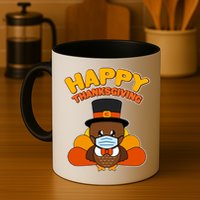 Cute Happy Thanksgiving Quarantine Turkey Mask Mug