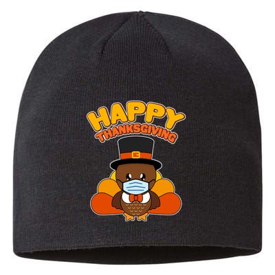Cute Happy Thanksgiving Quarantine Turkey Mask Sustainable Beanie