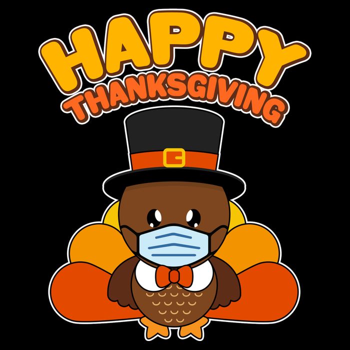 Cute Happy Thanksgiving Quarantine Turkey Mask 16 in Basic Backpack
