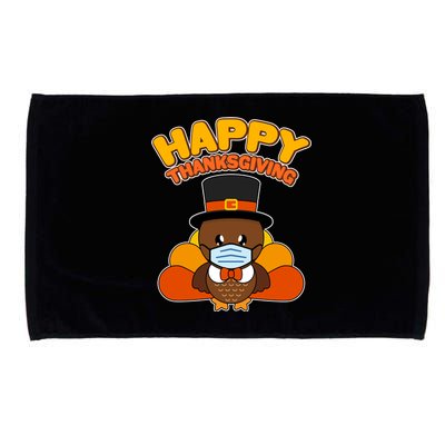 Cute Happy Thanksgiving Quarantine Turkey Mask Microfiber Hand Towel