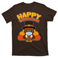 Cute Happy Thanksgiving Quarantine Turkey Mask T-Shirt