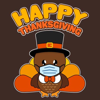 Cute Happy Thanksgiving Quarantine Turkey Mask T-Shirt